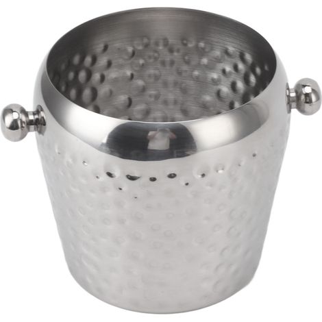 Mini-Eisbehälter aus Edelstahl, isoliert, gefroren, für Wein, Champagner, 1 l, silber (1/5)