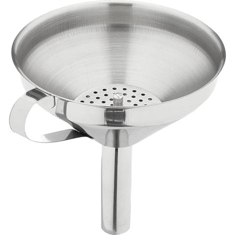 entonnoir en acier inoxydable avec un âne, de 10,5 cm de diamètre et 12 cm de hauteur. (1/5)