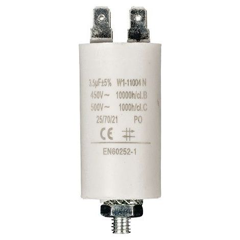 Condensador 3.5 uF 450 V Faston 1 uds. 3.5 uF Blanco (1/4)