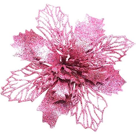 Fleur De Noël - Décoration Arbre De Noël En PVC - 10 X 10 Cm - Pour Intérieur Et Fêtes - 5 Pièces (1/3)