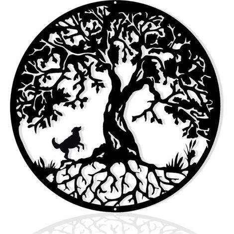 Wanddekoration – Metall-Wanddeko – Wohnaccessoires – 30 cm – Modern – Für drinnen und draußen – Dekoration für Garten und Wohnzimmer – Schwarz (1/5)