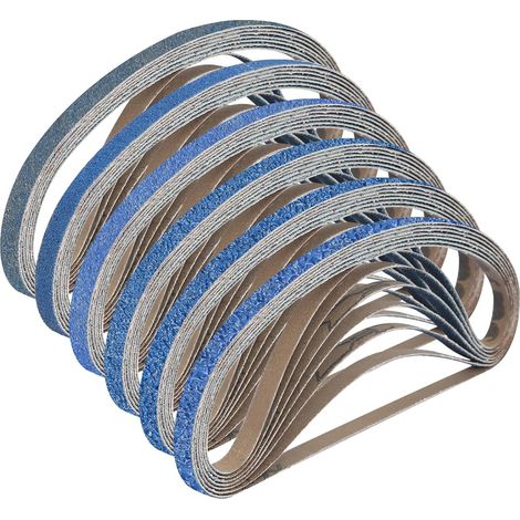 Packung mit 40 Schleifbändern, 9 x 533 mm – Körnung 40/60/80/120/240/400 – Zum Schleifen, Feilen, Schärfen und Entrosten