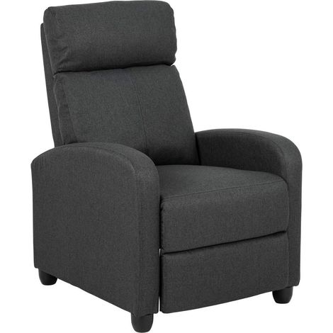 Siom Sessel recliner mit Tasche, Push-Funktion grau.