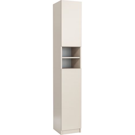 Colonne de salle de bain 30 cm, 2 portes, 6 étagères, Cachemire, 30 x 31,5 x 180,5 cm (1/4)
