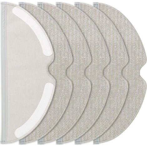 Lot de 6 Serpillres pour Roborock Q5 Pro/Q5 Pro+/Q8 Max/Q8 Max+/S5/S5 Max/S6/S6 Pure/S6 MaxV/Q7/Q7 Max Robot Aspirateur, Microfibre Lingette de Nettoyage Rutilisables et Lavables (1/5)