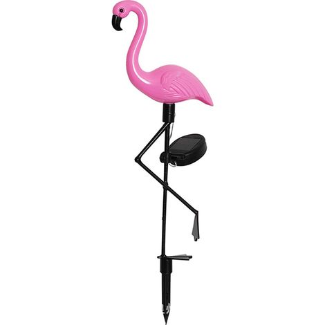 Lampes solaires de jardin, un flamant rose, trois lampes de jardin extérieures, éclairage paysager, décoration de jardin-AquaForge