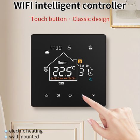 Thermostat intelligent, Support de contrôle de chauffage électrique au sol, fidélité sans fil, Programmable à distance