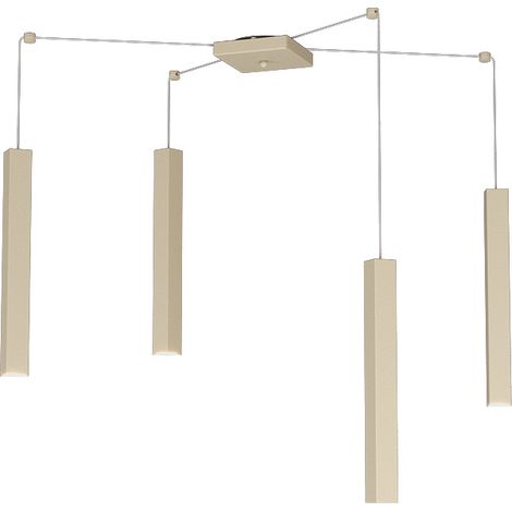 Sospensione Moderna Square Tube Metallo Sabbia 4 Luci Gu10 (1/4)