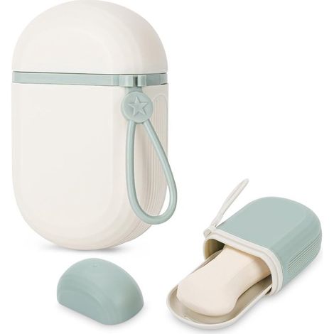 2 jaboneras de viaje, jaboneras portátiles con tapa, jaboneras impermeables y sellables para el baño, senderismo, viajes y acampada (1/4)