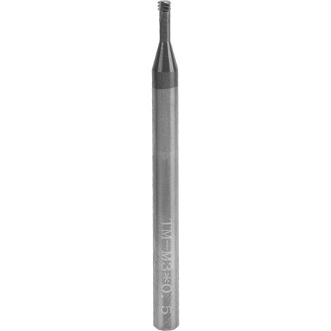 Fraise à fileter 3 dents métrique 60° acier tungstène outil CNC M3x0.5xD4x50 (1/5)