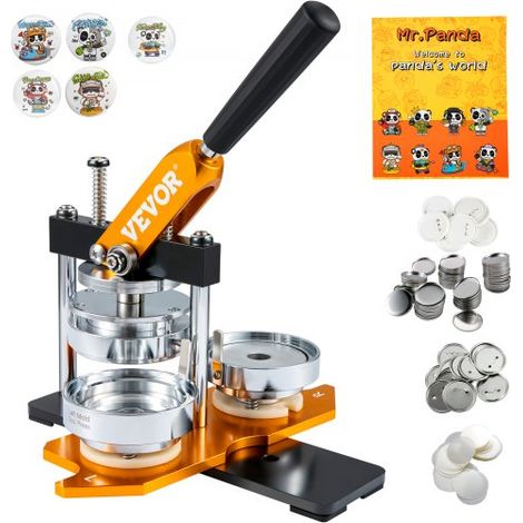 Buttonmaschine 7,62cm Badge Punch Press Kit, Kinder DIY Geschenke Knopfmachermaschine, Button Herstellung Abzeichen mit 100 Stk. Button Teile & Kreisschneider & Zauberbuch (1/5)