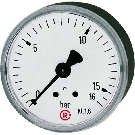 Riegler Standardmanometer, Stahlblechgeh., G 1/8 hinten, 0-16,0 bar, Ø 40 (1/2)