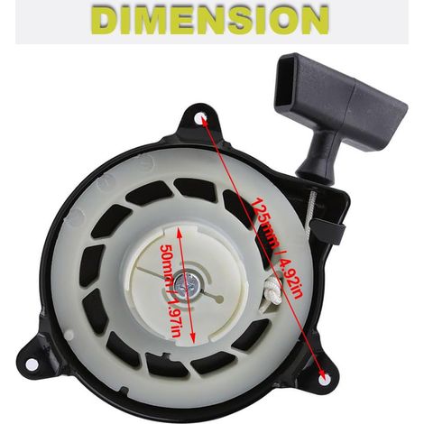 Ensemble de démarrage à Tirer de Remplacement Appliquer à pour Tondeuse à Gazon Démarreur à Rappel Briggs & Stratton 091212 092200 499706 690101 (1/5)