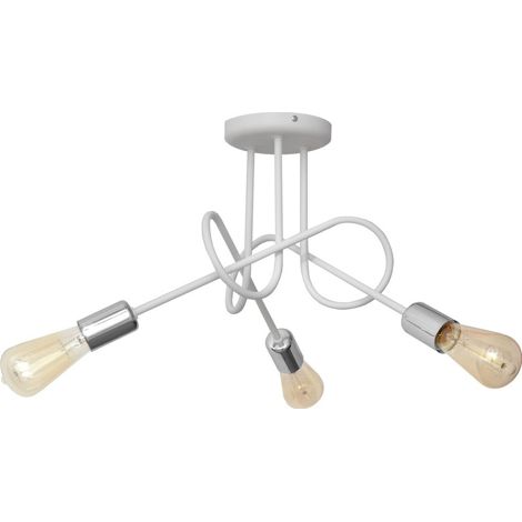 Helam OXFORD Plafonnier semi-encastré à plusieurs bras blanc, chrome 50 cm