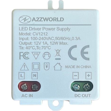 Mini Alimentatore Trasformatore 12V 12W 1A Per Striscia Led 45X40X20mm