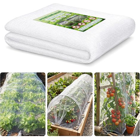 35 g/m² Filet Anti Insecte 3m x 10m - Filet Moustiquaire, Filets pour Jardin Maille Fine, Anti Oiseaux, pour Protection Cerisier Fraisier, Jardin Potager, Arbre Fruitier-Blanc (1/5)