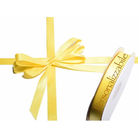Nastro personalizzato doppio raso giallo sole, set da 500 pezzi, mm 15 H
