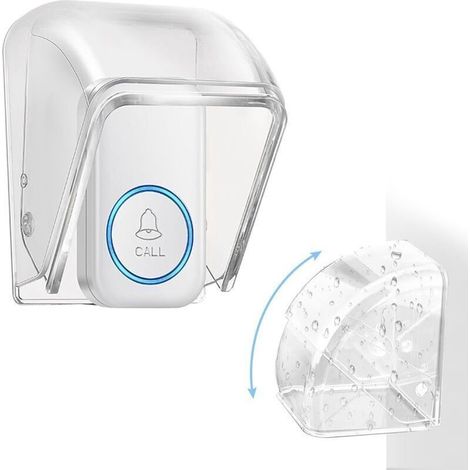 Housse de sonnette transparente pour extérieur, housse à rabat en plastique étanche pour bouton de sonnette, sonnette sans fil (9,7 x 6,4 x 6,4 cm) (1/4)