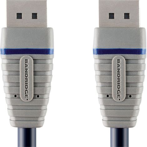 Bandridge Cable DisplayPort macho - macho de 2 metros, color azul, resolución máxima 1080P, exterior de PVC