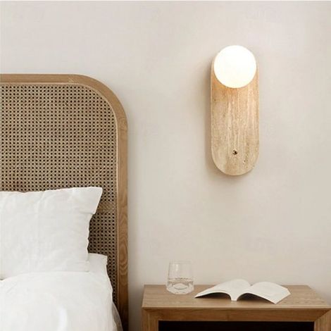 Klassische Wandleuchte für den Innenbereich, geeignet für Wohn- oder Schlafzimmer, Wandleuchte in Steinoptik, 110–120 V oder 220–240 V, 5 W
