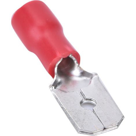 100 Pièces Bornes à sertir Mâles Femelles avec Capots de Protection Isolants MDD1.25-250x50 FDFD1.25-250x50 Rouge (1/5)