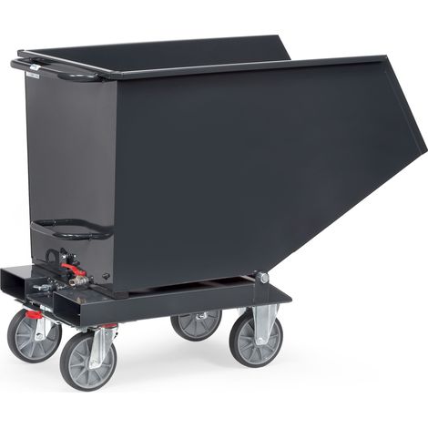 Muldenkipper Inh.450l L1374xB730xH1072mm grau m.Ablasshahn FETRA (1/5)