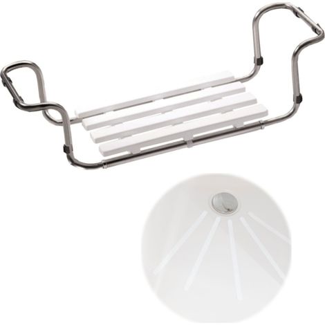 Siège de baignoire PMR PELLET inox 304 extensible + Bandelettes anti-dérapantes PMR PELLET x 12