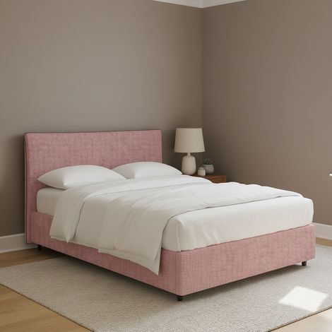 Letto Piazza e Mezza Altrincham, Sfoderabile, Contenitore Made in Italy, Rosa (1/5)