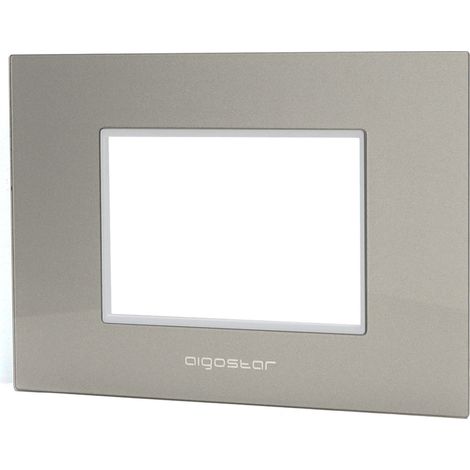 Placca 3 moduli 503 in vetro grigia compatibile anche con BTicino Livinglight