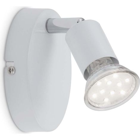 Applique LED, plafonnier, Spots, Lampe Salon, orientable, Métal, GU10, 3 W, Blanc, 10.5 x 6.5 x 8 cm (1/5)
