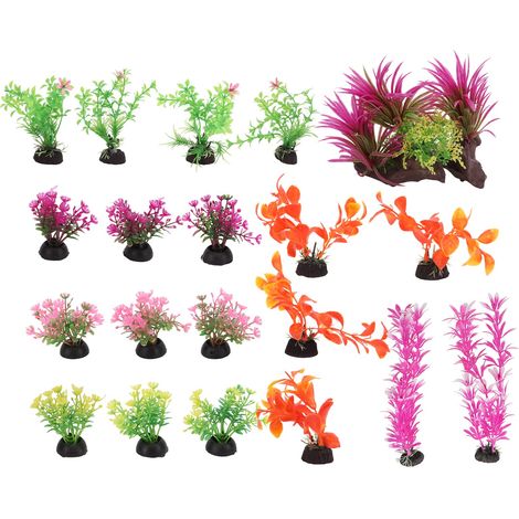 Lot de 20 plantes artificielles en plastique pour aquarium, différentes formes e (1/5)