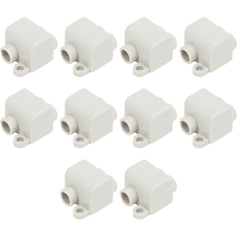 Packung mit 10 Schnellanschlussklemmen 60 A 400 V, ein Eingang, zwei Ausgänge, für elektrische Leitungen mit einem Querschnitt von 0,5 bis 6 mm². (1/5)