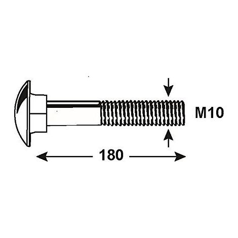 Connex KL4111180 Vis a tete bombee M10 x 180 mm galvanisees 1000 g