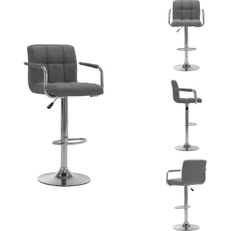 Tabouret de bar Gris clair Tissu - Chaise De Bar - Tabouret De Bar - Chaise De Comptoir - Tabouret De Comptoir - Meuble De Cuisine (1/5)