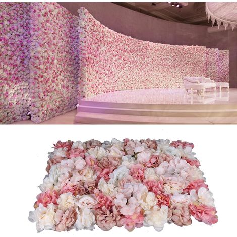 Blumen Wandtafel, Künstliche Simulation Stereo Wanddekoration 6 x 60 x 40 cm Künstliche Blumen Wand Rose Wand DIY Hochzeit Straße Hintergrund (1/5)
