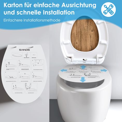 Abattant WC en duroplast avec mécanisme de fermeture freinée, finition veinage bois (1/5)