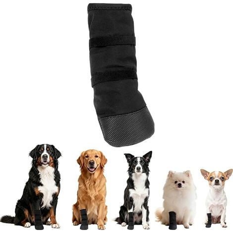 Dog Rain Boots, Dog Socks Winter Waterproof Protection and Recovery Anti-Licking Paw with Adjustable Straps for Small Medium Puppies Outdoor, M (1/5)