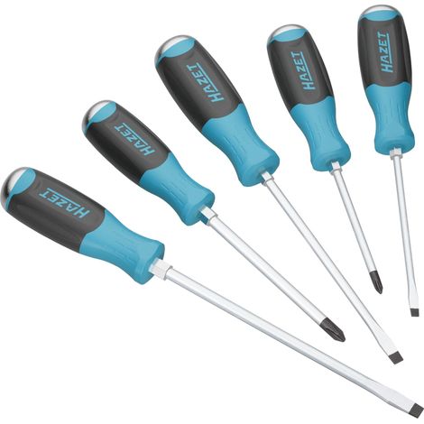 HAZET Tournevis 811S/5, Profil cruciforme PH, Profil fente, 5 pièces, 0,8 x 4,5 – 1,2 x 7, PH1 – PH2 (1/3)