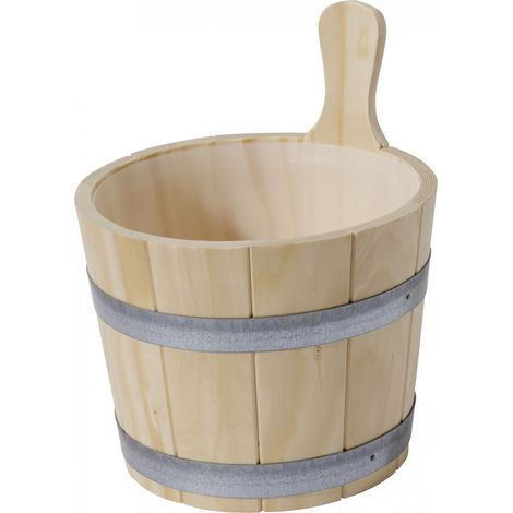 Infraworld Aufgusseimer 5 Liter aus Fichte mit Kunststoffeinsatz Saunakübel Saunaeimer (1/5)
