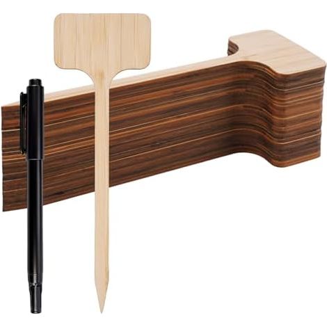 30 Pièces Étiquettes pour Plantes en Bambou,18×6cm Etiquette Plante Exterieur,Étiquette Potagère avec Feutre à Double Pointe,Étiquettes Jardin Exterieur Graines Pot Herbes Fleurs Légumes - (1/5)