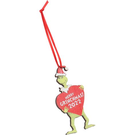 Pendentif Monstre aux Cheveux Verts en Bois, Décoration Art Art Art de Noël en Forme de Cœur, pour la Maison, la Chambre ou le Bureau (1/5)