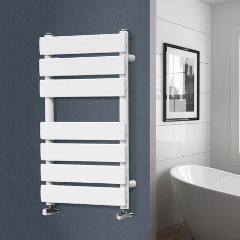 Flat Panel Heated Towel Rail Bathroom Rad Radiator White 650x400mm
