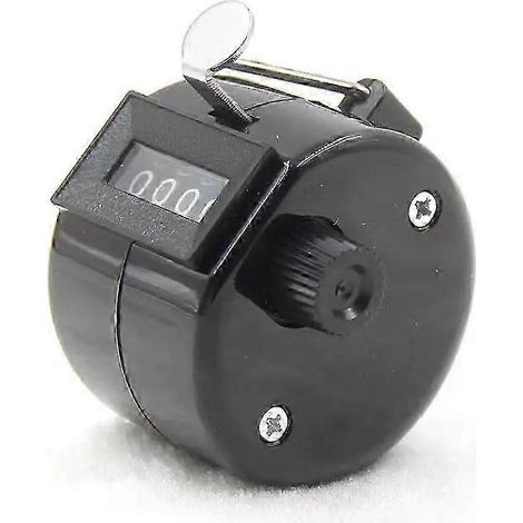 Compteur mécanique portable à 4 chiffres, idéal pour le coaching, le tricot, le comptage de personnes, la pêche, le golf (noir). (1/4)