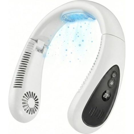 Ventilateur de cou portable avec plaque de refroidissement,climatiseur de cou 5000 mAh,ventilateur USB rechargeable,flux d'air (1/5)
