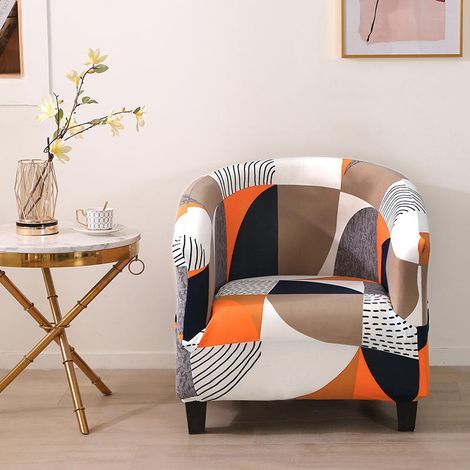 AIDUCHO Housse De Fauteuil Extensible Housse De Chaise Imprimé Amovible Lavable Housse De Canapé Modern Revêtement De Fauteuil Pour Comptoir De Bar Salon Salle À Manger Réception Bureau (5) (1/5)