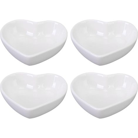 Lot de 4 Petites Assiettes en Céramique de Cœur Plateau Décoratif Léger pour Photo Décoration Maison et Bureau Accessoires Photo Polyvalents Design Créatif et Portable (1/5)