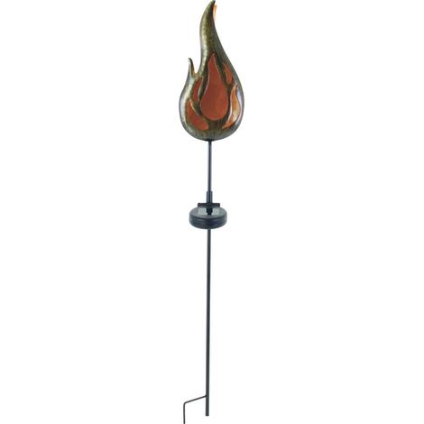 Solarleuchte Außenleuchte Steckleuchte Gartendeko Flammen Design Erdspieß LED