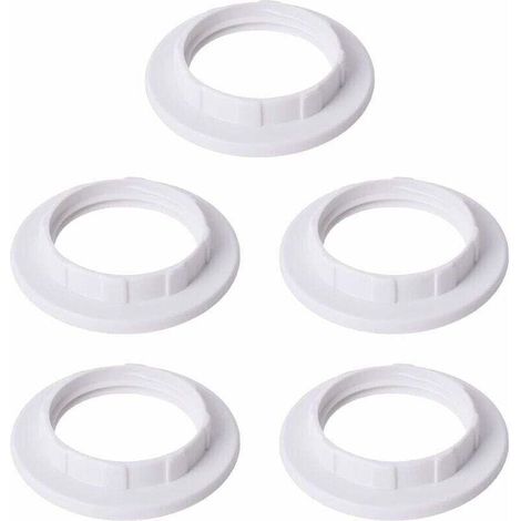 5 Pièces E14 Anneau Réducteur pour Abat-Jour Plaque Convertisseur d’Adaptateur de Bague d'Abat-Jour Blanc