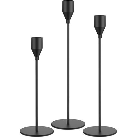 Porte-bougies - Porte-bougies en métal - Parfait pour la décoration Mantel, Outils de bougie - Ensemble de 3, Mariages (1/5)