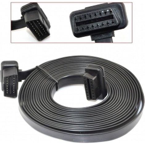 5M Flat Male to Female OBD 2 OBD-II Car Diagnostic Extension Cable 16 Pin (1/5)